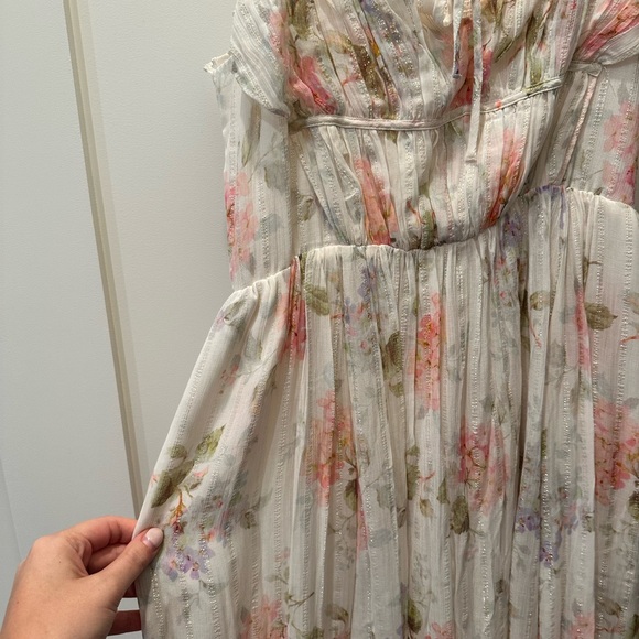 NWT LoveShackFancy Santee Lurex Chiffon Floral Maxi Dress - Picture 6 of 9